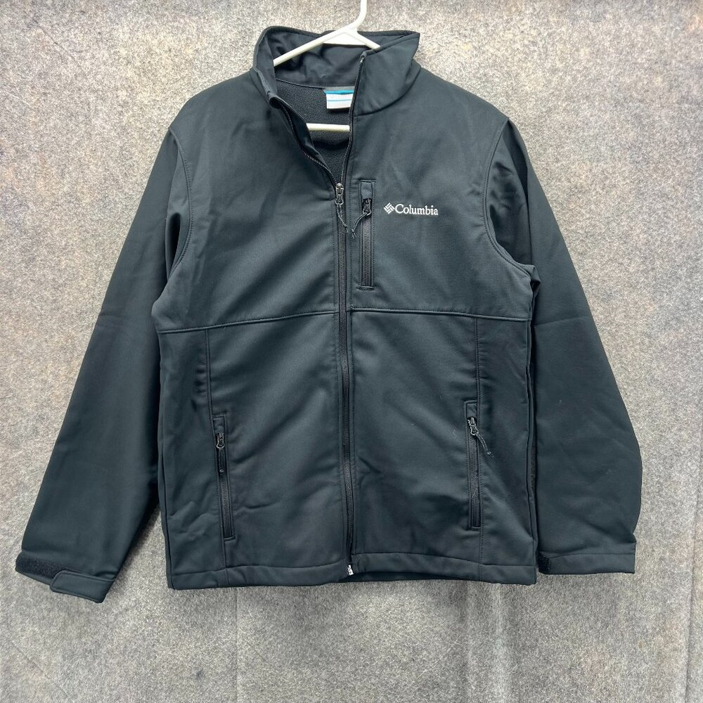Columbia Jacket Men Medium Black Softshell Ascend… - image 1